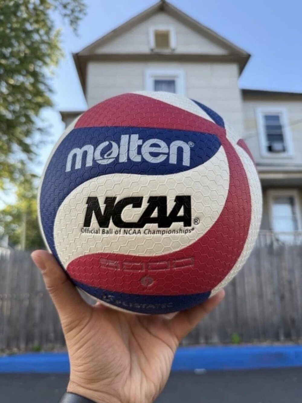 Molten V5M5000-3N Flistatec NCAA Volleyball - Red/White/Blue